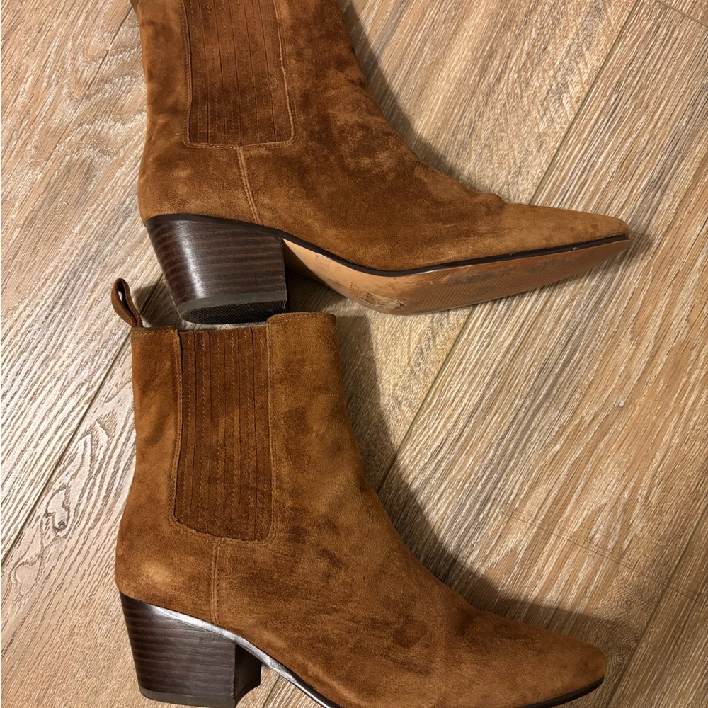 J. Crew Tan Suede Ankle Booties